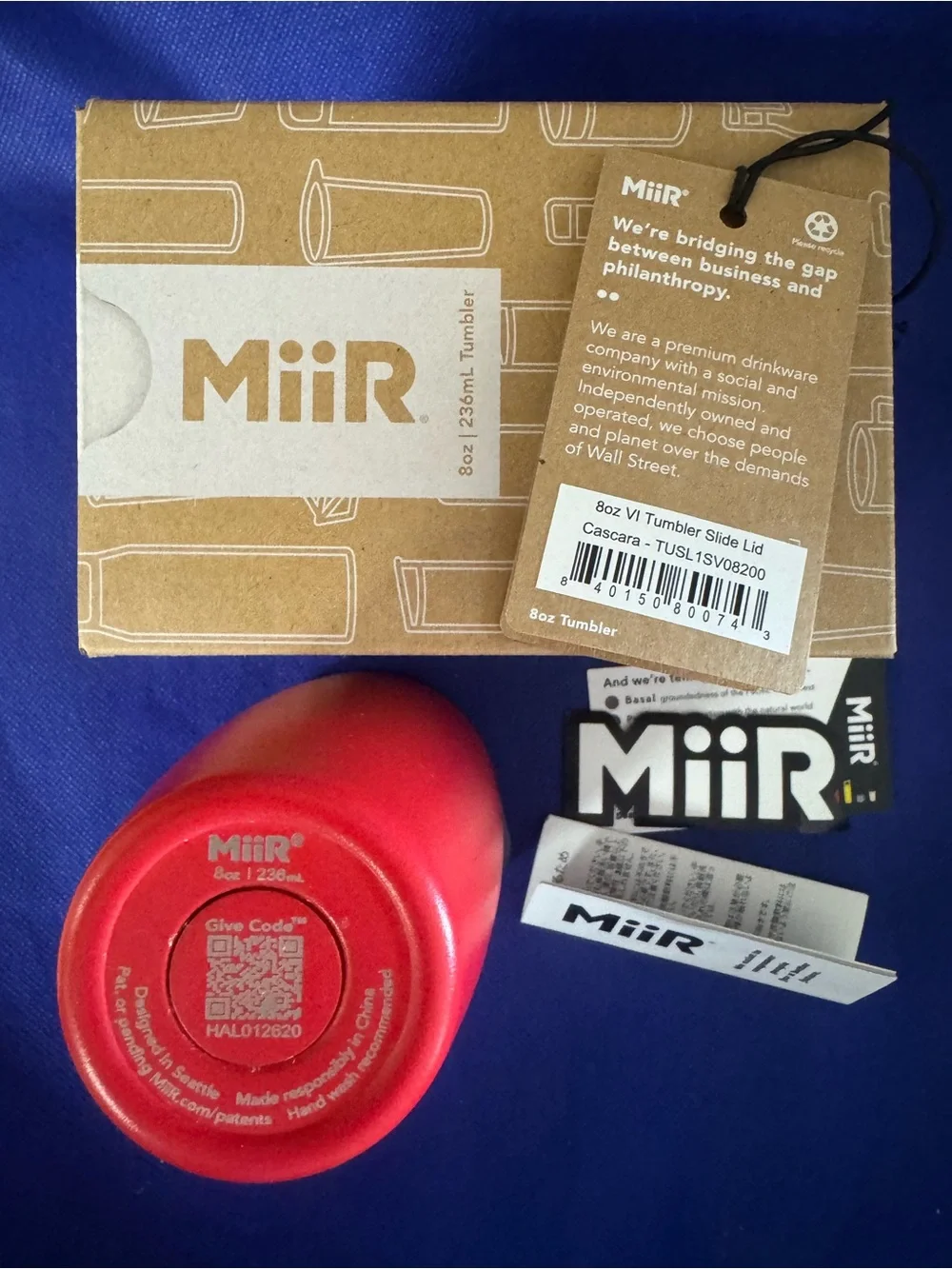 MiiR Sambaltte Roastery Red hot/cold 8oz Tumbler - NWT comes in box Super Cute🥤